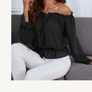 Elegant Black Off-Shoulder Women's Top